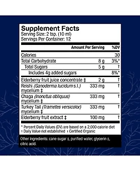 Host Defense Elderberry Plus Syrup - Immune & Respiratory Supplement - Liquid Mushroom Supplement with Turkey Tail, Reishi, Agarikon & Chaga