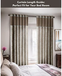 Madison Park Aubrey Jacquard Room Darkening Curtains, Faux Silk Paisley for Bedroom and Living Room, inch length 2 panels set