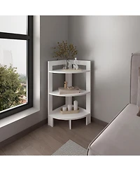 Akutan Side Table with 3 Shelves, 3 Legs, Black Wengue