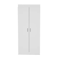 Chad Pantry Double Door Cabinet, Five Shelves,Three Interior Door Shelves, White