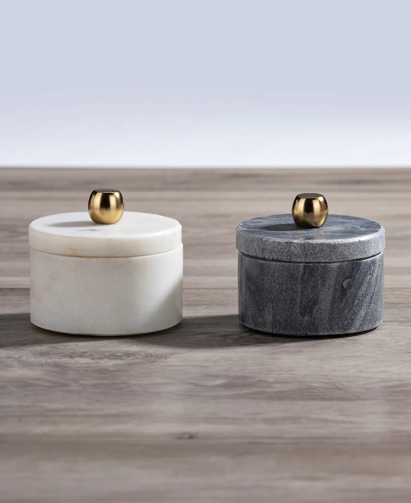 Thirstystone Uptown Marble Lidded Salt & Pepper Cellars