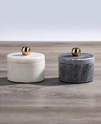 Thirstystone Uptown Marble Lidded Salt & Pepper Cellars
