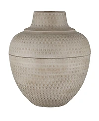 Barnes and Ivy Brighton 27 1/4" Tall Hammered Pot Farmhouse Rustic Modern Table Lamp Beige Finish Metal Single Living Room Bedroom