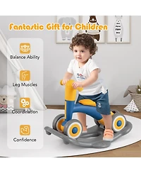 Hongge 3 in 1 Rocking Horse with Detachable Balance Board and Seat