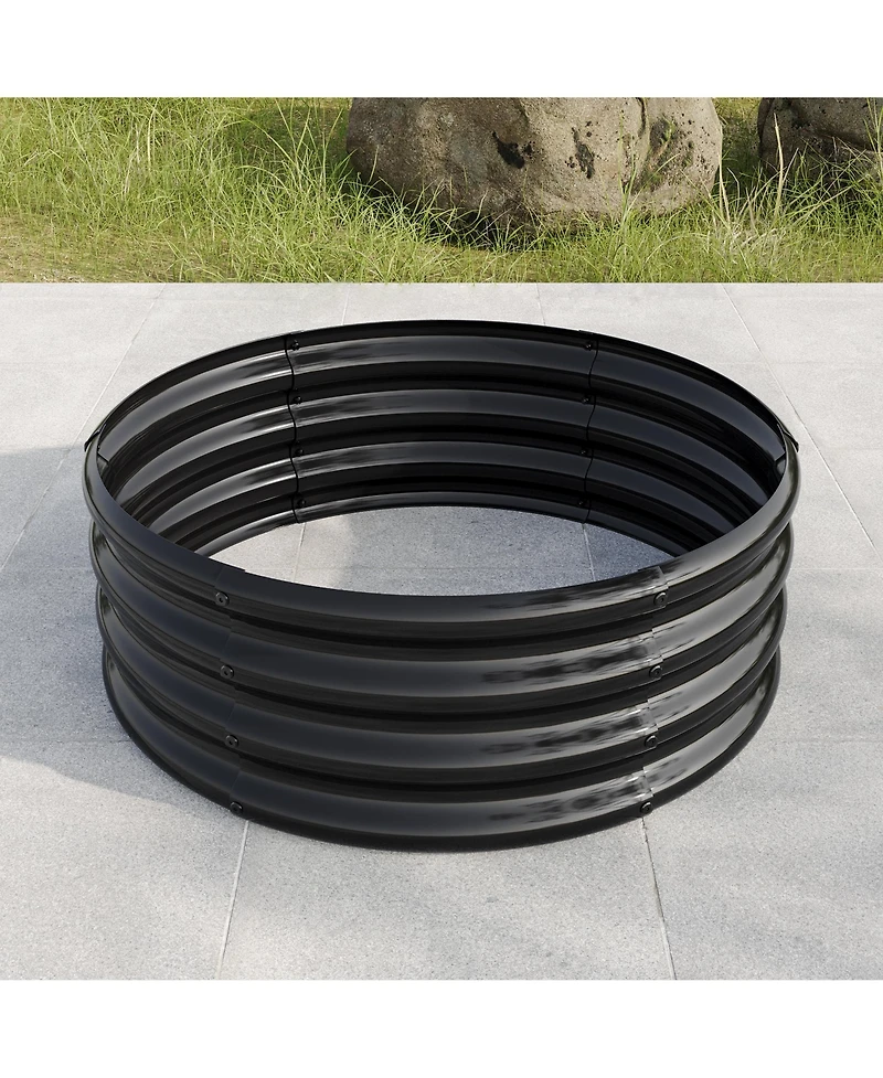 Slickblue 32.08" x 11.4" Tall Round Metal Raised Garden Bed