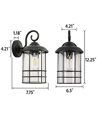 Flynama 1-Light Textured Black not Motion Sensing Dusk to DaWn Outdoor HardWired Wall Lantern Sconce With Led