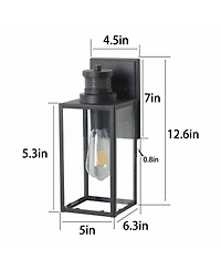 Flynama 1-Light Matte Black Non-Motion Sensing Outdoor Hardwired Wall Sconce Light with Socket, Bulb Not Included