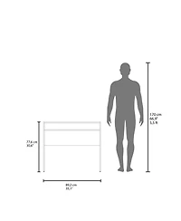 Craig Computer Desk with 1 Shelf, Black