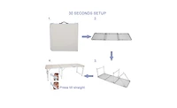 Slickblue Home Use Aluminum Alloy Folding Table - White