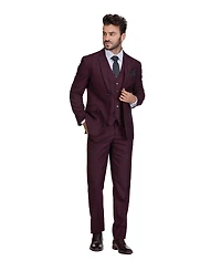 Gino Vitale Men's 3-Piece Slim Fit Check Suit
