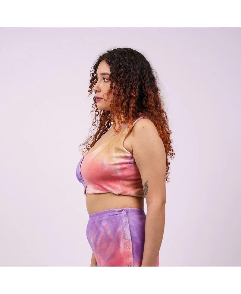 Sparkies Women's Tie-Dyed Quinn Top with Front Opening