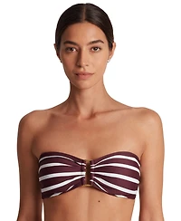 Lauren Ralph Lauren Women's Striped Ring Bandeau Bikini Top