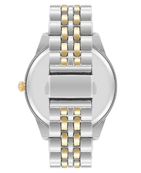 Steve Madden Men's Coin Edge Silver-Tone and Gold-Tone Alloy Metal Watch, 44mm