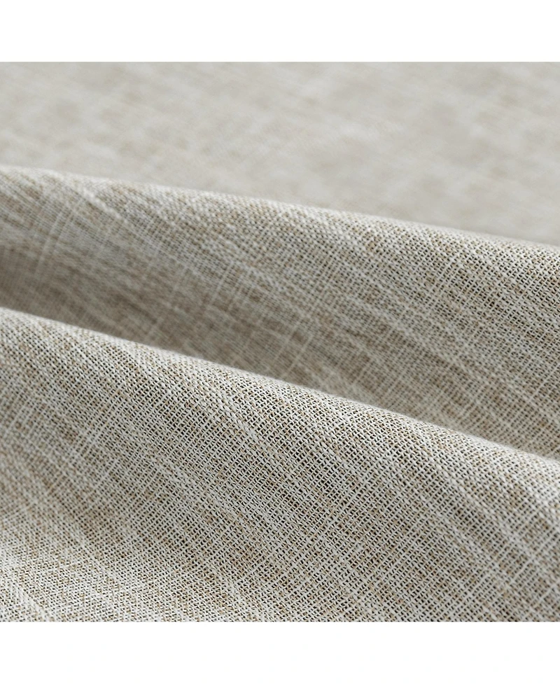 Linen Texture Blackout Grommet Curtains Pair(2 Panels