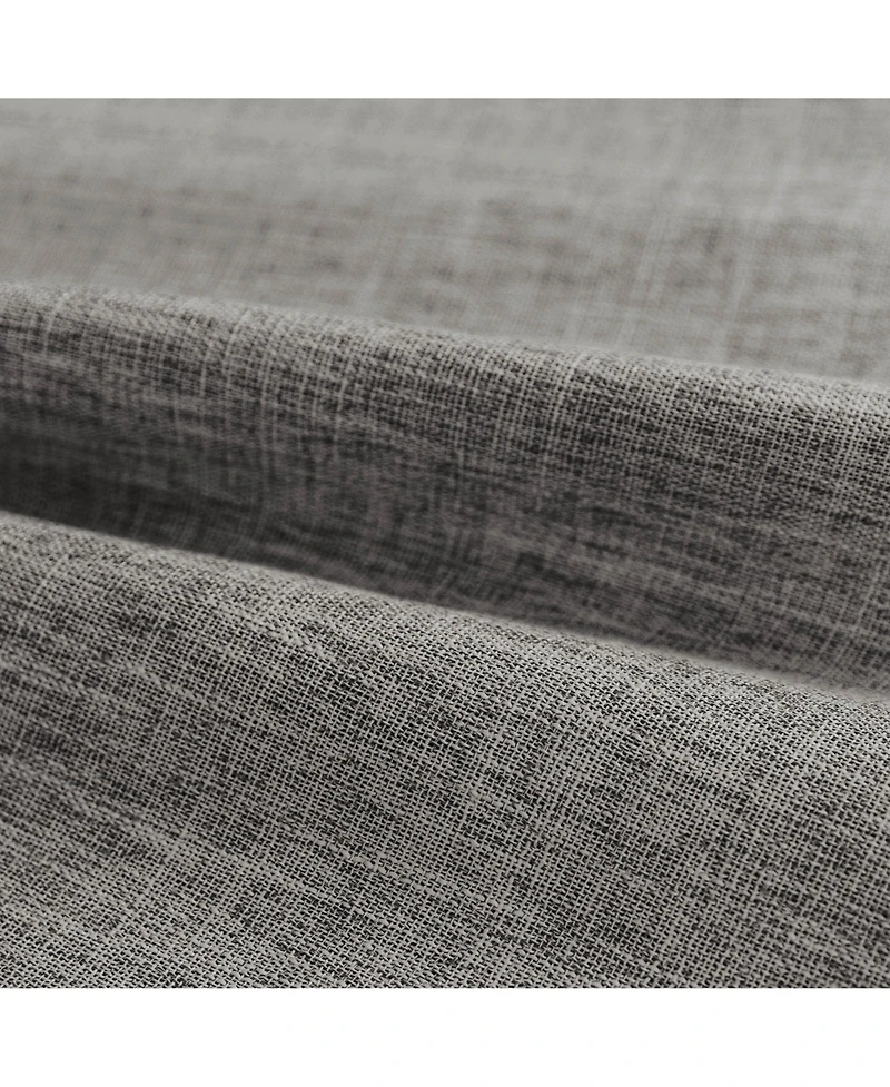 Linen Texture Blackout Grommet Curtains Pair(2 Panels