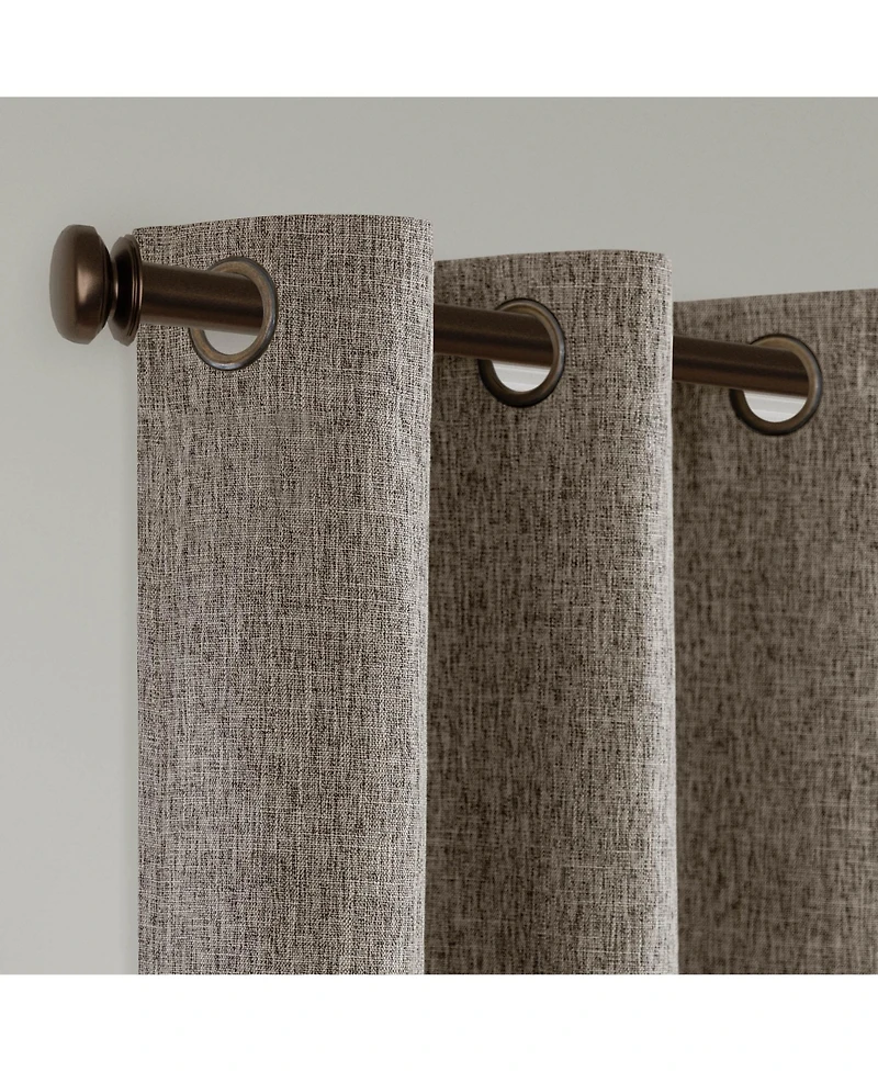 Awesome Home Linen Texture Blackout Grommet Curtains Pair (2 Panels