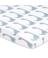 The Peanutshell Pack n Play, Mini Crib, Portable Crib or Fitted Playard Sheets for Baby Boy, Blue Dino, 3 Pack Set