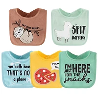 The Peanutshell Baby Girls Unisex Terry Bibs, 20 Pack for Feeding, Teething, or Drooling, Hello Sunshine/Holiday