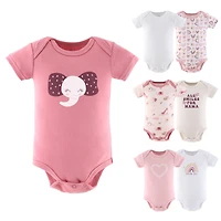 The Peanutshell Baby Girls Bodysuits, 7-Pack, Rainbow Safari