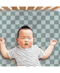 The Peanutshell Cheerful Check Cotton Jersey 4 Pack Fitted Crib Sheets