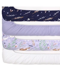 The Peanutshell Lunar Love Microfiber 4 Pack Crib Sheets