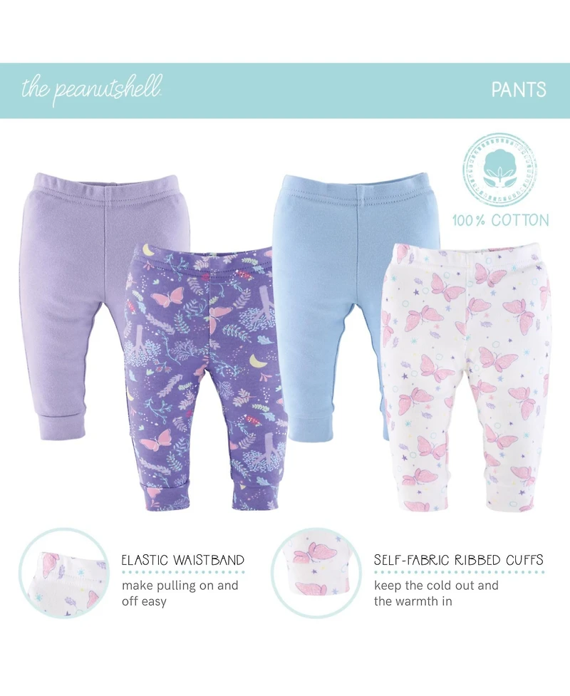 The Peanutshell Baby Girls Layette Gift Set for Girls, Purple Pink Butterfly, 30 Essential Pieces