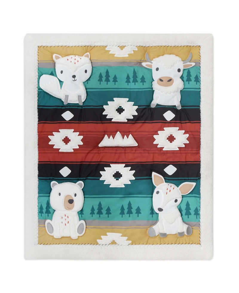 The Peanutshell Western Woods Cotton Crib Bedding Set for Baby Boys, 4 Pieces