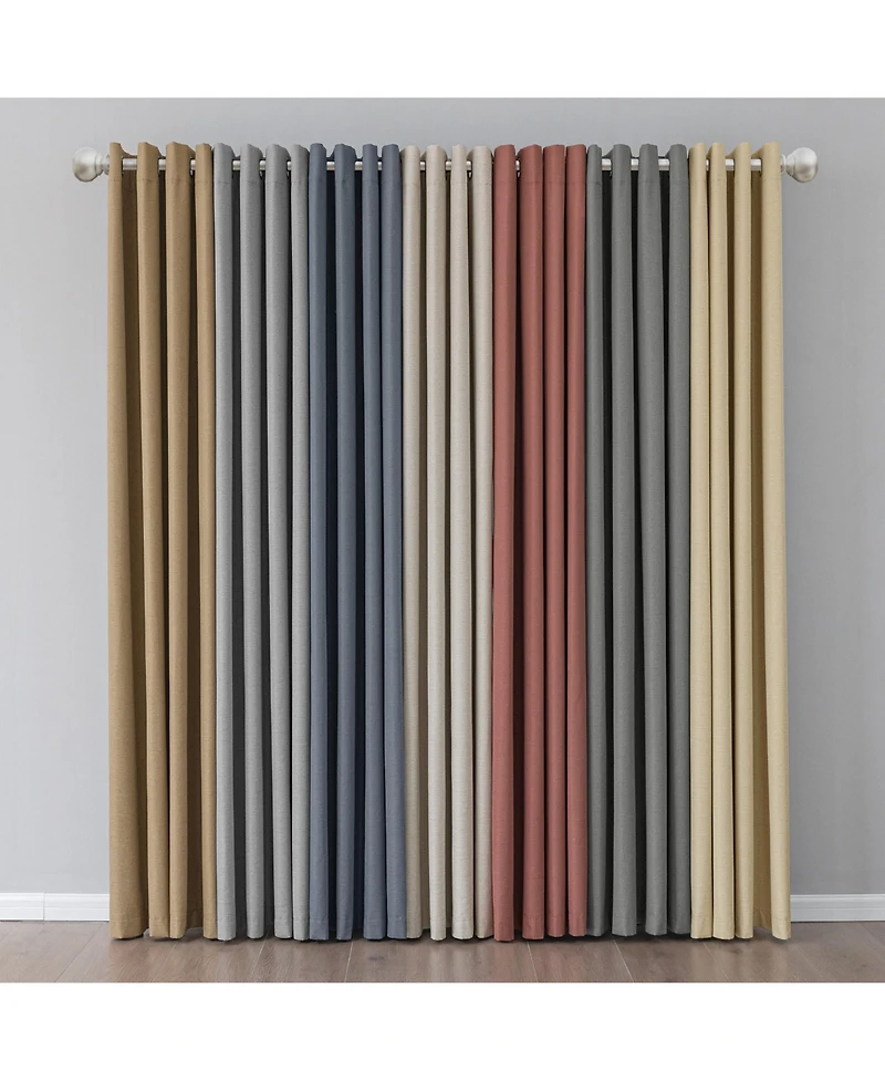 Brushed Serengeti Stria 100% Blackout Grommet Pair (2 panels