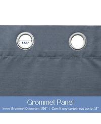Brushed Serengeti Stria 100% Blackout Grommet Pair (2 panels