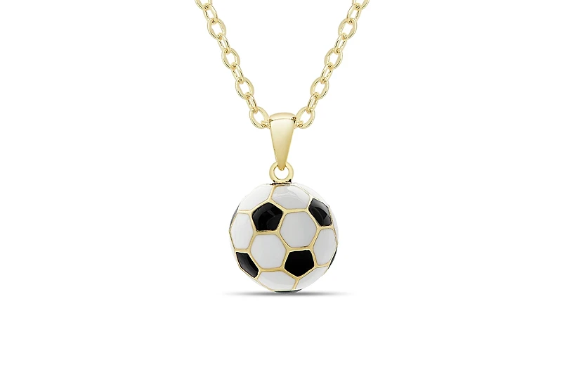 Lily Nily Girls Black and White Soccer Ball Pendant