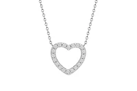 Lily Nily Girls Open Heart Cz Necklace in Sterling Silver
