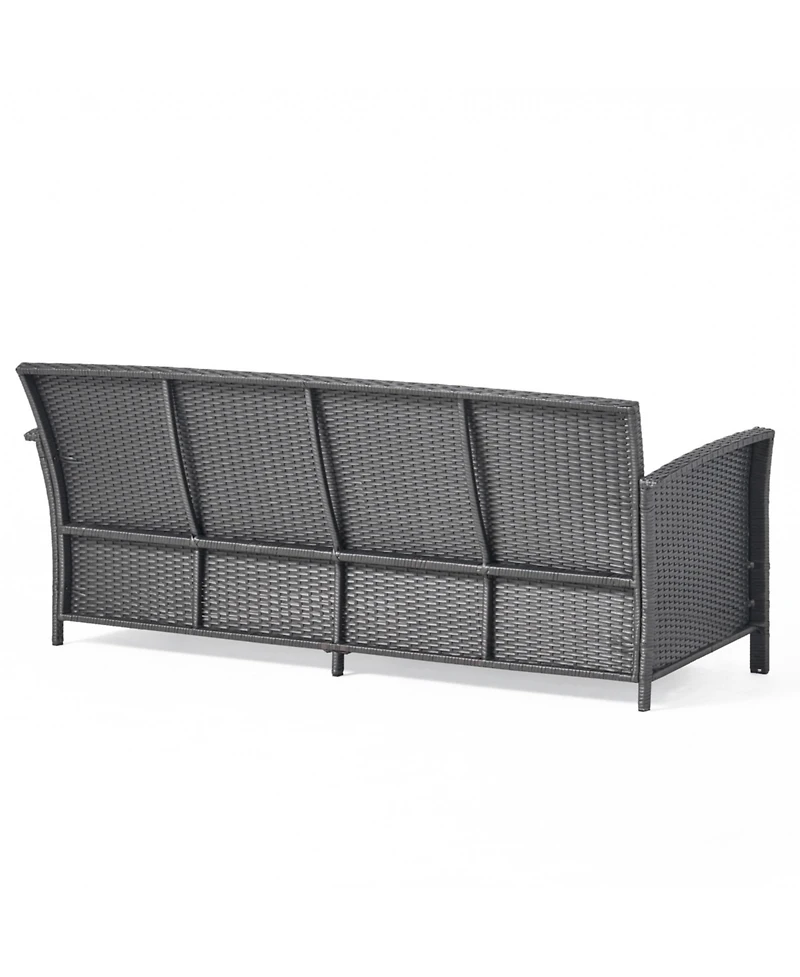 Slickblue Stylish 3-Seater Outdoor Sofa Wicker with Water-Resistant Cushions