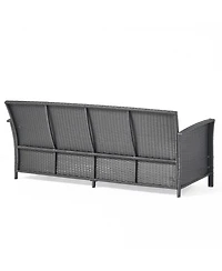 Slickblue Stylish 3-Seater Outdoor Sofa Wicker with Water-Resistant Cushions