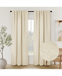 Chenille Solid Room Darkening Back Tab Curtain Panel