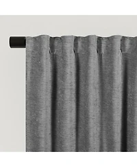 Chenille Solid Room Darkening Back Tab Curtain Panel