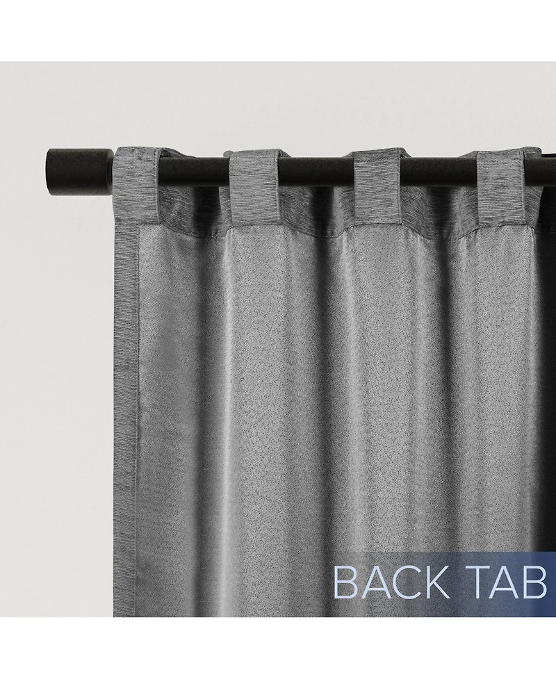 Chenille Solid Room Darkening Back Tab Curtain Panel