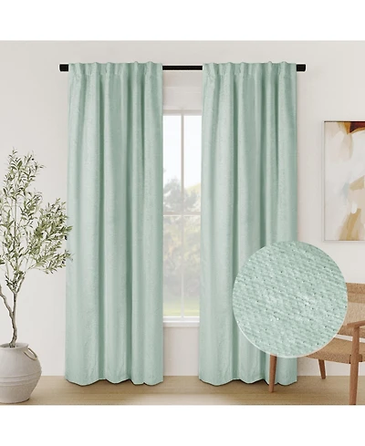 Chenille Solid Room Darkening Back Tab Curtain Panel