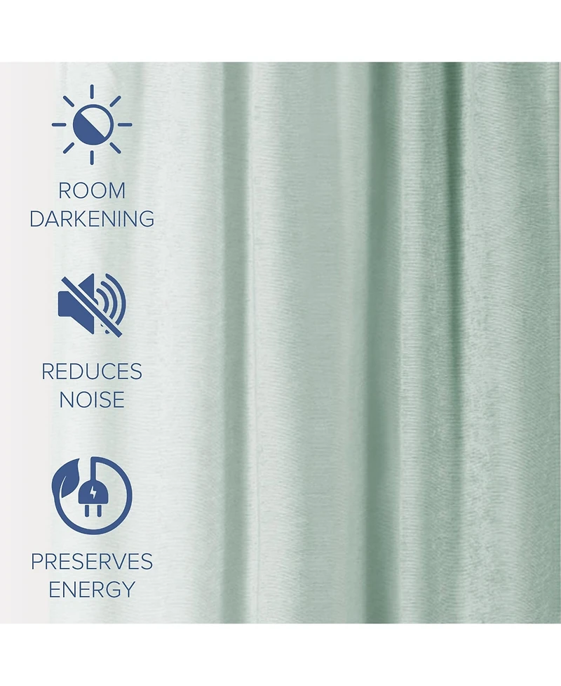 Chenille Solid Room Darkening Back Tab Curtain Panel