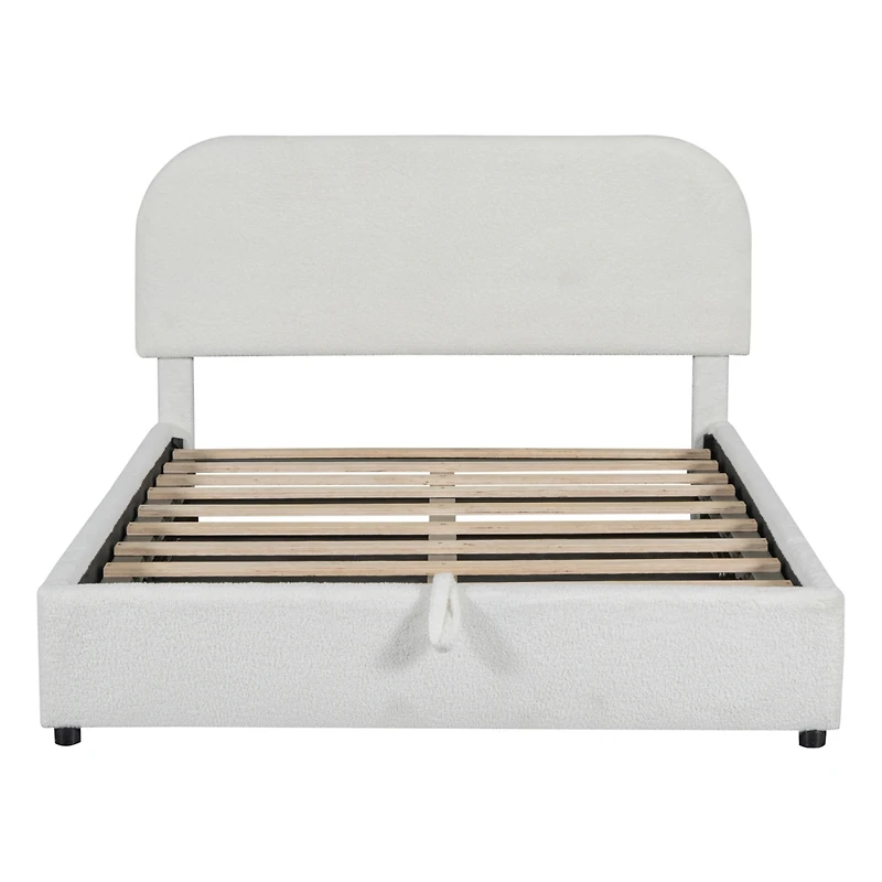 Streamdale Teddy Fleece Platform Bed with Hydraulic Storage