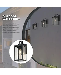 Flynama 1-Light Matte Black Sensing Outdoor Hardwired Wall Sconce with No Included