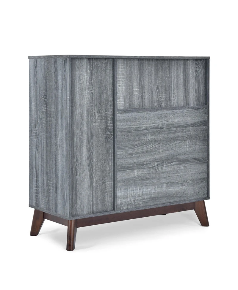 Streamdale Mid-Century Modern Cabinet with Faux Wood and Storage