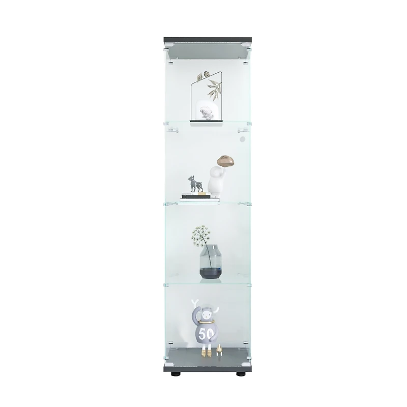 Streamdale 4-Shelf Glass Display Cabinet for Living Room/Bedroom