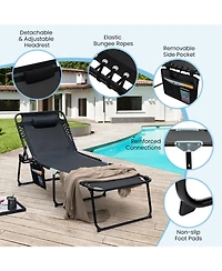 Inolait Sugift 4 Position Folding Lounge Chaise with Adjustable Backrest and Footrest