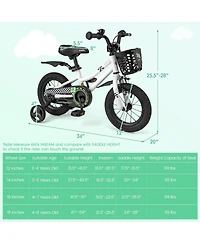 Hongge 12 Inch Kids Bike Children Bicycle with Training Wheels for 3-4 Years Old