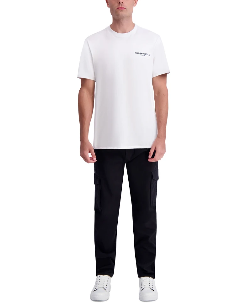 Karl Lagerfeld Paris Men's Peached Slim-Fit Cargo Pants