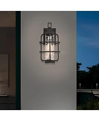 Flynama Dusk to Dawn Outdoor Hardwired Wall Lantern Sconce with No Bulbs Included
