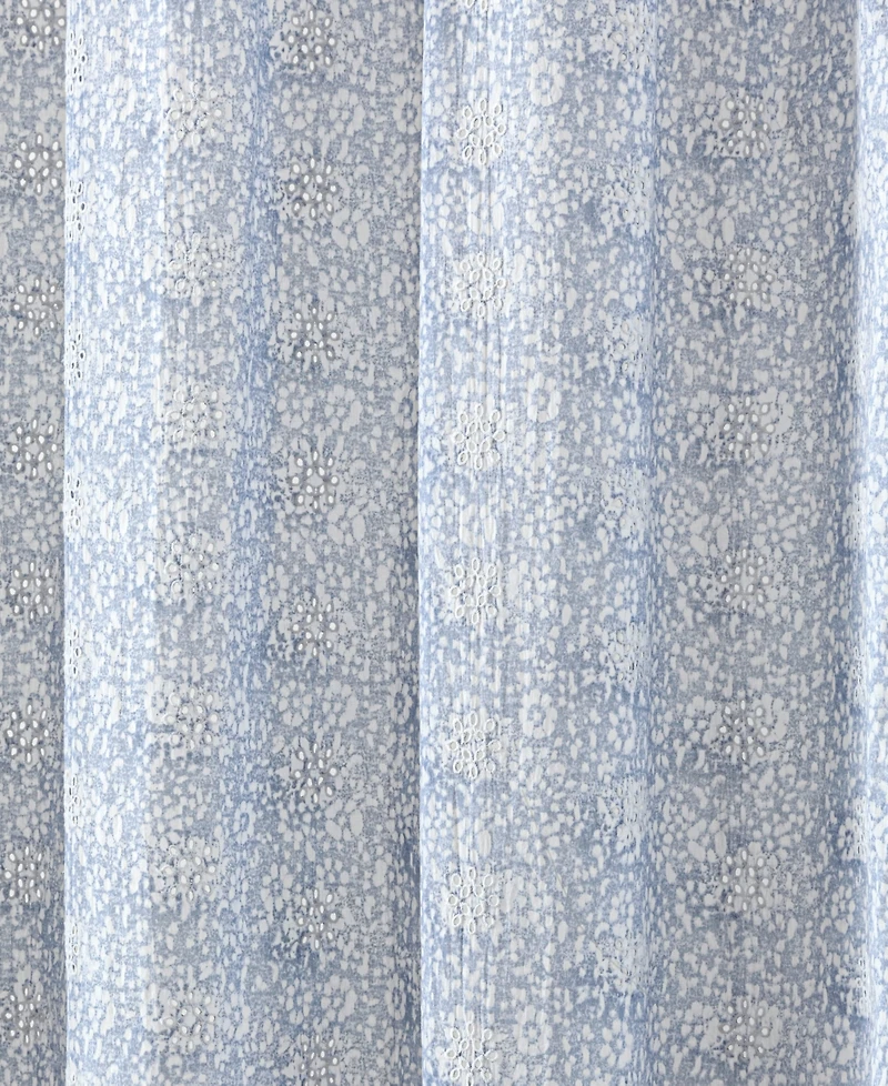 Peri Home Ikat Eyelet Cotton Shower Curtain, 72" x 72"