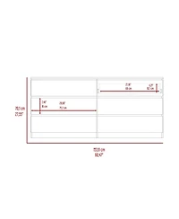 Cocora 6 Drawer Double Dresser, Superior Top, White
