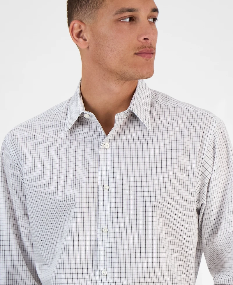 Club Room Men's Long Sleeve Button-Front Micro Check Dress Shirt, Exclusively at Macy's