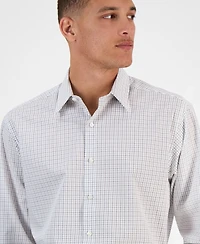 Club Room Men's Long Sleeve Button-Front Micro Check Dress Shirt, Exclusively at Macy's